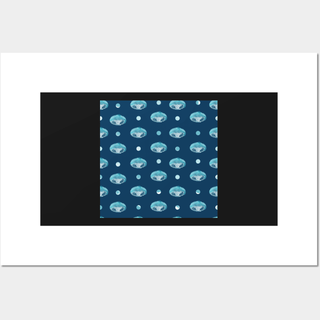 Polka Jellies Horizon Blue Wall Art by MSBoydston